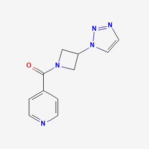 molecular formula C11H11N5O B2686287 4-[3-(1H-1,2,3-triazol-1-yl)azetidine-1-carbonyl]pyridine CAS No. 2197483-08-0