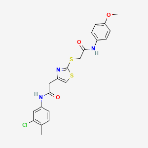 N-(3-chloro-4-methylphenyl)-2-(2-((2-((4-methoxyphenyl)amino)-2-oxoethyl)thio)thiazol-4-yl)acetamide