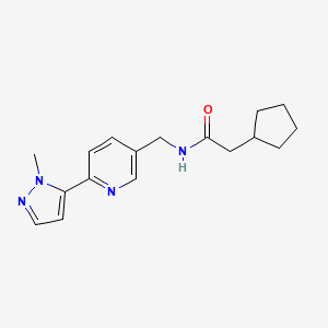 2-cyclopentyl-N-((6-(1-methyl-1H-pyrazol-5-yl)pyridin-3-yl)methyl)acetamide