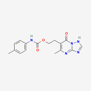 molecular formula C16H17N5O3 B2686294 2-(5-甲基-7-氧代-4,7-二氢[1,2,4]三唑并[1,5-a]嘧啶-6-基)乙基 N-(4-甲基苯基)氨基甲酸酯 CAS No. 866137-40-8