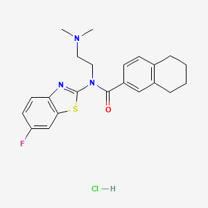 molecular formula C22H25ClFN3OS B2686301 N-(2-(dimethylamino)ethyl)-N-(6-fluorobenzo[d]thiazol-2-yl)-5,6,7,8-tetrahydronaphthalene-2-carboxamide hydrochloride CAS No. 1215580-66-7