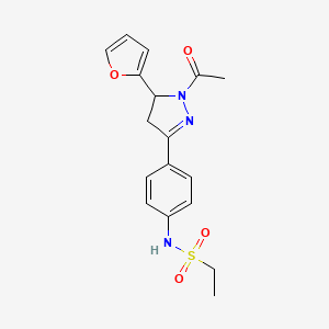 1-Acetyl-3-{4-[(ethylsulfonyl)amino]phenyl}-5-(2-furyl)-2-pyrazoline