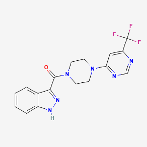 molecular formula C17H15F3N6O B2686311 (1H-indazol-3-yl)(4-(6-(trifluoromethyl)pyrimidin-4-yl)piperazin-1-yl)methanone CAS No. 2034411-98-6