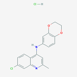 N-(7-chloro-2-methyl-4-quinolinyl)-N-(2,3-dihydro-1,4-benzodioxin-6-yl)amine hydrochloride