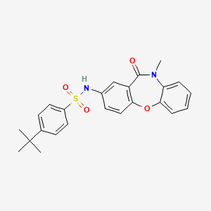 molecular formula C24H24N2O4S B2686332 4-(tert-butyl)-N-(10-methyl-11-oxo-10,11-dihydrodibenzo[b,f][1,4]oxazepin-2-yl)benzenesulfonamide CAS No. 922009-75-4