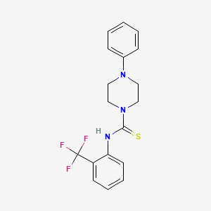 molecular formula C18H18F3N3S B2686334 4-phenyl-N-[2-(trifluoromethyl)phenyl]piperazine-1-carbothioamide CAS No. 501924-62-5