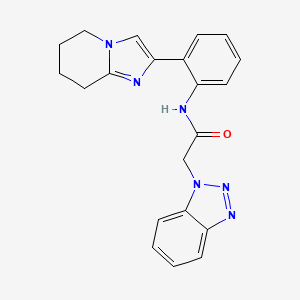 molecular formula C21H20N6O B2686339 2-(1H-benzo[d][1,2,3]triazol-1-yl)-N-(2-(5,6,7,8-tetrahydroimidazo[1,2-a]pyridin-2-yl)phenyl)acetamide CAS No. 2034390-74-2
