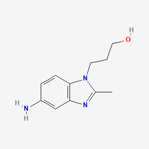 molecular formula C11H15N3O B2686340 3-(5-amino-2-methyl-1H-benzimidazol-1-yl)propan-1-ol CAS No. 883544-91-0