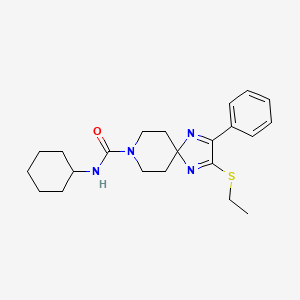 molecular formula C22H30N4OS B2686341 N-cyclohexyl-2-(ethylthio)-3-phenyl-1,4,8-triazaspiro[4.5]deca-1,3-diene-8-carboxamide CAS No. 1286418-47-0