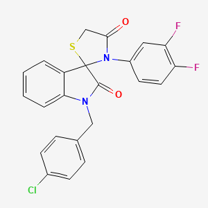 molecular formula C23H15ClF2N2O2S B2686347 1-(4-chlorobenzyl)-3'-(3,4-difluorophenyl)-4'H-spiro[indole-3,2'-[1,3]thiazolidine]-2,4'(1H)-dione CAS No. 894568-77-5