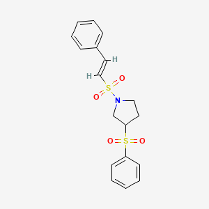 (E)-3-(phenylsulfonyl)-1-(styrylsulfonyl)pyrrolidine
