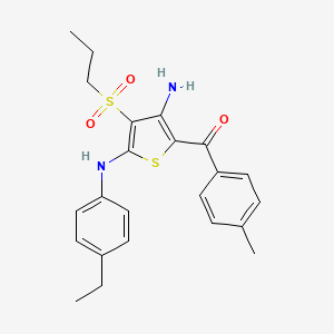 (3-Amino-5-((4-ethylphenyl)amino)-4-(propylsulfonyl)thiophen-2-yl)(p-tolyl)methanone