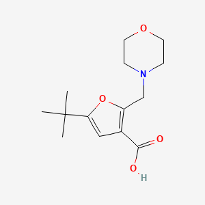molecular formula C14H21NO4 B2686354 5-tert-Butyl-2-morpholin-4-ylmethyl-furan-3-carboxylic acid CAS No. 362002-03-7