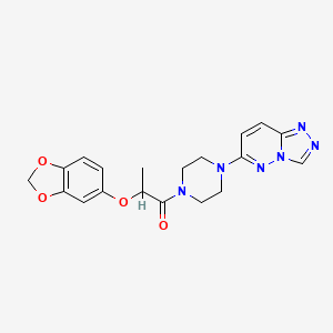molecular formula C19H20N6O4 B2686364 1-(4-([1,2,4]Triazolo[4,3-b]pyridazin-6-yl)piperazin-1-yl)-2-(benzo[d][1,3]dioxol-5-yloxy)propan-1-one CAS No. 1021263-51-3