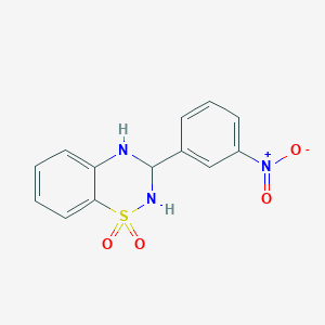 molecular formula C13H11N3O4S B2686373 3-(3-nitrophenyl)-3,4-dihydro-2H-1,2,4-benzothiadiazine 1,1-dioxide CAS No. 895648-74-5