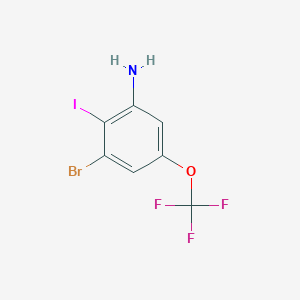 molecular formula C7H4BrF3INO B2686374 3-Bromo-2-iodo-5-(trifluoromethoxy)aniline CAS No. 1807261-59-1