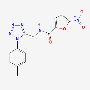 molecular formula C14H12N6O4 B2686388 5-nitro-N-((1-(p-tolyl)-1H-tetrazol-5-yl)methyl)furan-2-carboxamide CAS No. 920461-73-0