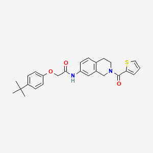 molecular formula C26H28N2O3S B2686392 2-(4-(叔丁基)苯氧基)-N-(2-(噻吩-2-甲酰)-1,2,3,4-四氢异喹啉-7-基)乙酰胺 CAS No. 955641-84-6