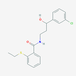 molecular formula C18H20ClNO2S B2686406 N-(3-(3-chlorophenyl)-3-hydroxypropyl)-2-(ethylthio)benzamide CAS No. 2034257-50-4