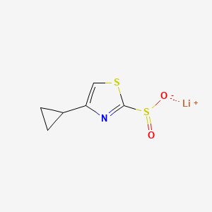 molecular formula C6H6LiNO2S2 B2686427 Lithium(1+) ion 4-cyclopropyl-1,3-thiazole-2-sulfinate CAS No. 2228329-52-8