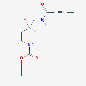 molecular formula C15H23FN2O3 B2686432 Tert-butyl 4-[(but-2-ynoylamino)methyl]-4-fluoropiperidine-1-carboxylate CAS No. 2411259-75-9