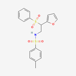 molecular formula C19H19NO5S2 B2686443 N-[2-(benzenesulfonyl)-2-(furan-2-yl)ethyl]-4-methylbenzene-1-sulfonamide CAS No. 896322-93-3