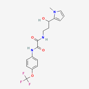 molecular formula C17H18F3N3O4 B2686448 N-[3-hydroxy-3-(1-methyl-1H-pyrrol-2-yl)propyl]-N'-[4-(trifluoromethoxy)phenyl]ethanediamide CAS No. 1790210-28-4