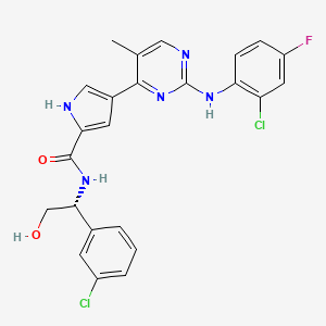 molecular formula C24H20Cl2FN5O2 B2686459 (R)-VX-11e 