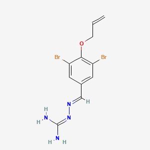 molecular formula C11H12Br2N4O B2686460 (2E)-2-[3,5-dibromo-4-(prop-2-en-1-yloxy)benzylidene]hydrazinecarboximidamide CAS No. 725276-67-5