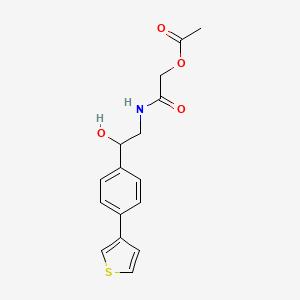 molecular formula C16H17NO4S B2686464 ({2-Hydroxy-2-[4-(thiophen-3-yl)phenyl]ethyl}carbamoyl)methyl acetate CAS No. 2097926-08-2