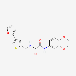 molecular formula C19H16N2O5S B2686470 N'-(2,3-dihydro-1,4-benzodioxin-6-yl)-N-{[4-(furan-2-yl)thiophen-2-yl]methyl}ethanediamide CAS No. 2380044-27-7