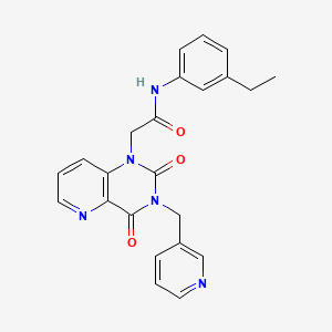 molecular formula C23H21N5O3 B2686471 2-(2,4-dioxo-3-(pyridin-3-ylmethyl)-3,4-dihydropyrido[3,2-d]pyrimidin-1(2H)-yl)-N-(3-ethylphenyl)acetamide CAS No. 946225-30-5