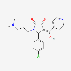 molecular formula C21H22ClN3O3 B2686472 5-(4-chlorophenyl)-1-(3-(dimethylamino)propyl)-3-hydroxy-4-isonicotinoyl-1H-pyrrol-2(5H)-one CAS No. 627471-63-0