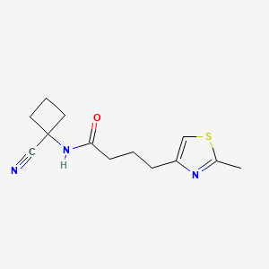molecular formula C13H17N3OS B2686474 N-(1-cyanocyclobutyl)-4-(2-methyl-1,3-thiazol-4-yl)butanamide CAS No. 1394665-14-5