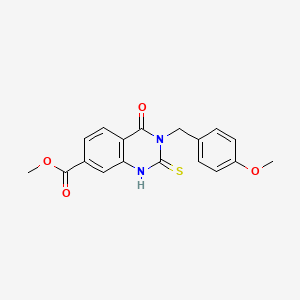 molecular formula C18H16N2O4S B2686476 Methyl 3-(4-methoxybenzyl)-4-oxo-2-thioxo-1,2,3,4-tetrahydroquinazoline-7-carboxylate CAS No. 403727-66-2