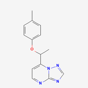 molecular formula C14H14N4O B2686478 7-[1-(4-Methylphenoxy)ethyl]-[1,2,4]triazolo[1,5-a]pyrimidine CAS No. 477865-23-9