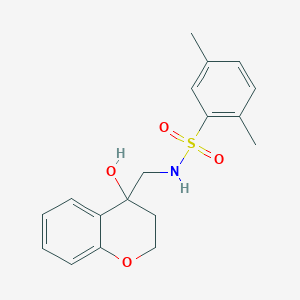 molecular formula C18H21NO4S B2686522 N-((4-hydroxychroman-4-yl)methyl)-2,5-dimethylbenzenesulfonamide CAS No. 1396805-27-8
