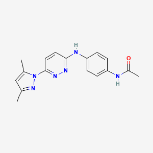 molecular formula C17H18N6O B2686580 N-(4-((6-(3,5-dimethyl-1H-pyrazol-1-yl)pyridazin-3-yl)amino)phenyl)acetamide CAS No. 1014025-96-7