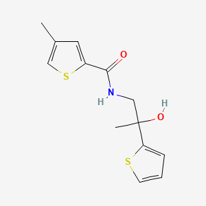 molecular formula C13H15NO2S2 B2686595 N-(2-hydroxy-2-(thiophen-2-yl)propyl)-4-methylthiophene-2-carboxamide CAS No. 1351641-99-0