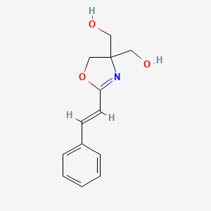 molecular formula C13H15NO3 B2686628 {2-[(E)-2-phenylvinyl]-4,5-dihydro-1,3-oxazole-4,4-diyl}dimethanol CAS No. 55435-56-8