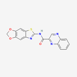 molecular formula C17H10N4O3S B2686634 N-([1,3]dioxolo[4,5-f][1,3]benzothiazol-6-yl)quinoxaline-2-carboxamide CAS No. 1171882-25-9