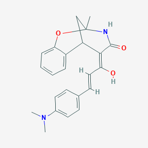 molecular formula C23H24N2O3 B2686648 (12Z)-12-[(2E)-3-[4-(dimethylamino)phenyl]-1-hydroxyprop-2-en-1-ylidene]-9-methyl-8-oxa-10-azatricyclo[7.3.1.0^{2,7}]trideca-2,4,6-trien-11-one CAS No. 899904-23-5