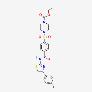 molecular formula C23H23FN4O5S2 B2686657 ethyl 4-(4-{[4-(4-fluorophenyl)-1,3-thiazol-2-yl]carbamoyl}benzenesulfonyl)piperazine-1-carboxylate CAS No. 361174-36-9