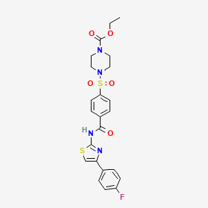 Ethyl 4-[4-[[4-(4-fluorophenyl)-1,3-thiazol-2-yl]carbamoyl]phenyl]sulfonylpiperazine-1-carboxylate