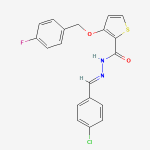 N'-[(E)-(4-chlorophenyl)methylidene]-3-[(4-fluorobenzyl)oxy]-2-thiophenecarbohydrazide