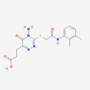 3-[4-Amino-3-[2-(2,3-dimethylanilino)-2-oxoethyl]sulfanyl-5-oxo-1,2,4-triazin-6-yl]propanoic acid