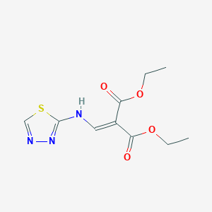 molecular formula C10H13N3O4S B2686689 Diethyl 2-[(1,3,4-thiadiazol-2-ylamino)methylidene]propanedioate CAS No. 6124-11-4