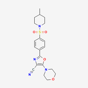 molecular formula C20H24N4O4S B2686694 2-{4-[(4-methylpiperidin-1-yl)sulfonyl]phenyl}-5-(morpholin-4-yl)-1,3-oxazole-4-carbonitrile CAS No. 941247-61-6