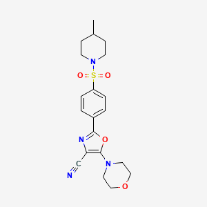 2-(4-((4-Methylpiperidin-1-yl)sulfonyl)phenyl)-5-morpholinooxazole-4-carbonitrile