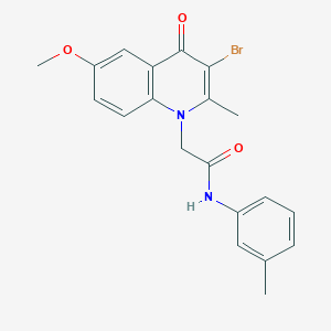 2-(3-bromo-6-methoxy-2-methyl-4-oxoquinolin-1(4H)-yl)-N-(m-tolyl)acetamide